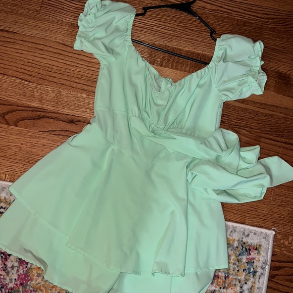 🖤Alrise Green Romper Dress - Light Green - Picture 4 of 6